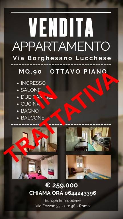 Appartamento in vendita a Roma via Borghesano Lucchese