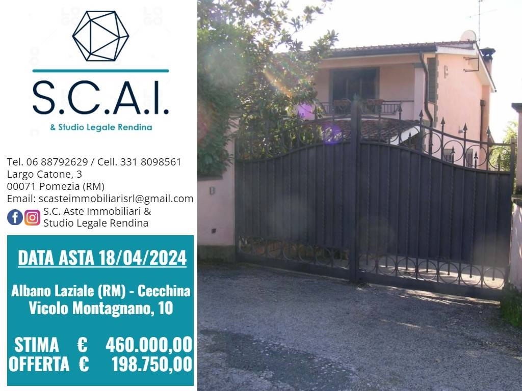 Villa all'asta ad Albano Laziale vicolo Montagnano, 10