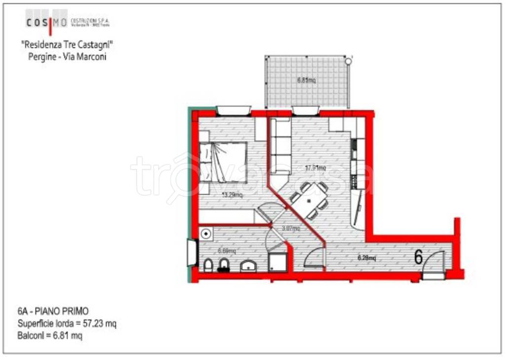 Appartamento in vendita a Pergine Valsugana viale Guglielmo Marconi, 171
