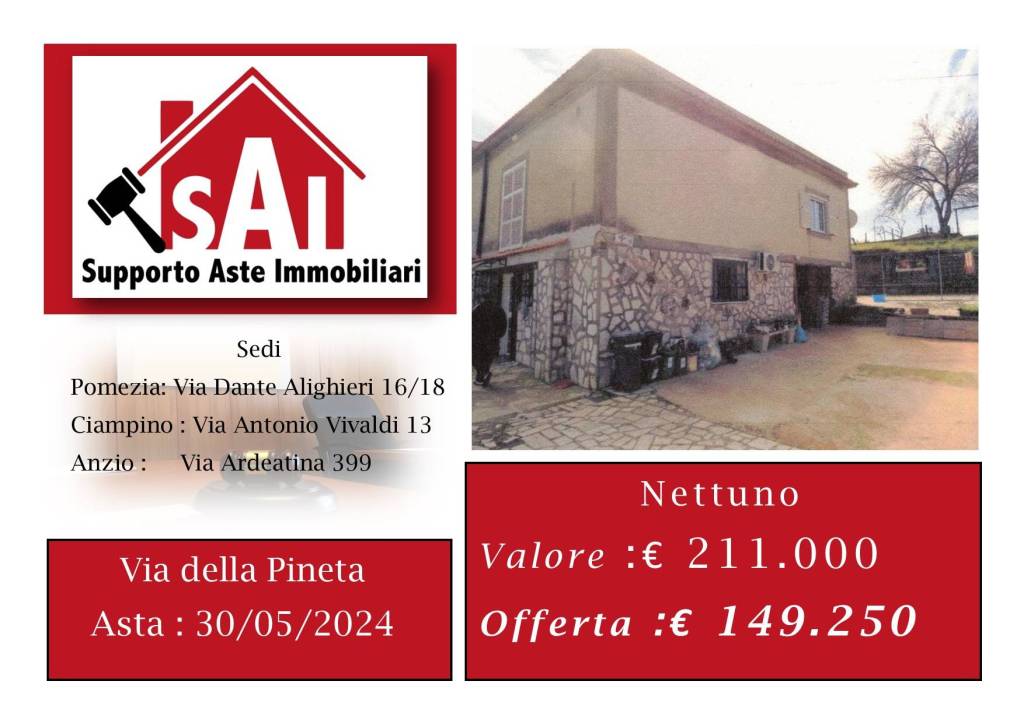 Villa all'asta a Nettuno via della Pineta, 80