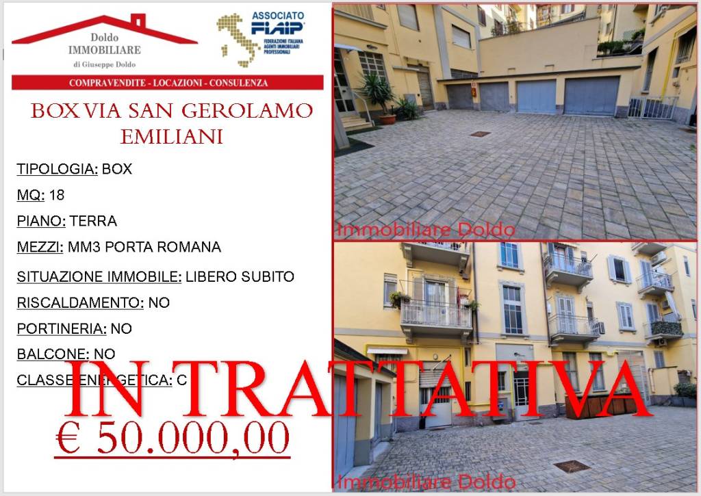 Garage in vendita a Milano via San Gerolamo Emiliani