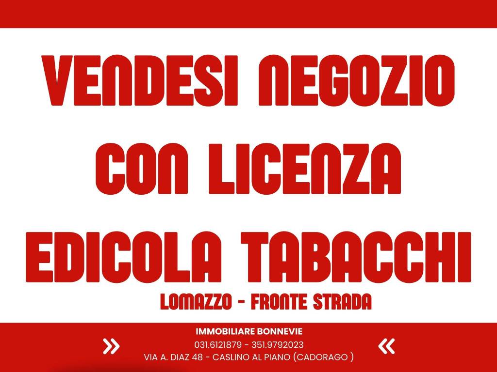 Tabaccheria in vendita a Lomazzo via e. Zardo