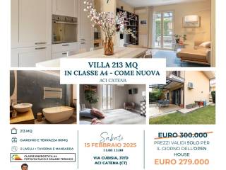 Villa a schiera in vendita ad aci catena via cubisia, 37d